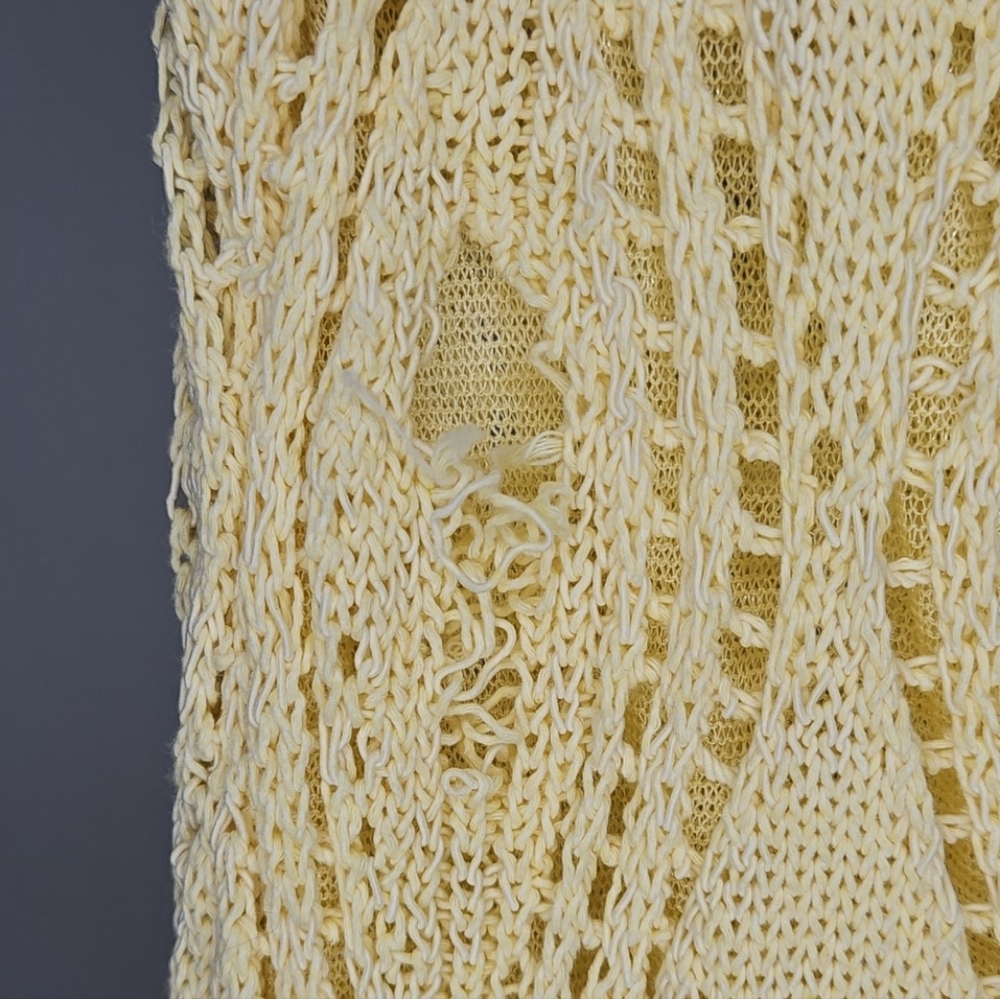 Zara Pale Yellow Crochet Knit Maxi Skirt Boho High Waisted Cream NWT Large - Picture 6 of 12